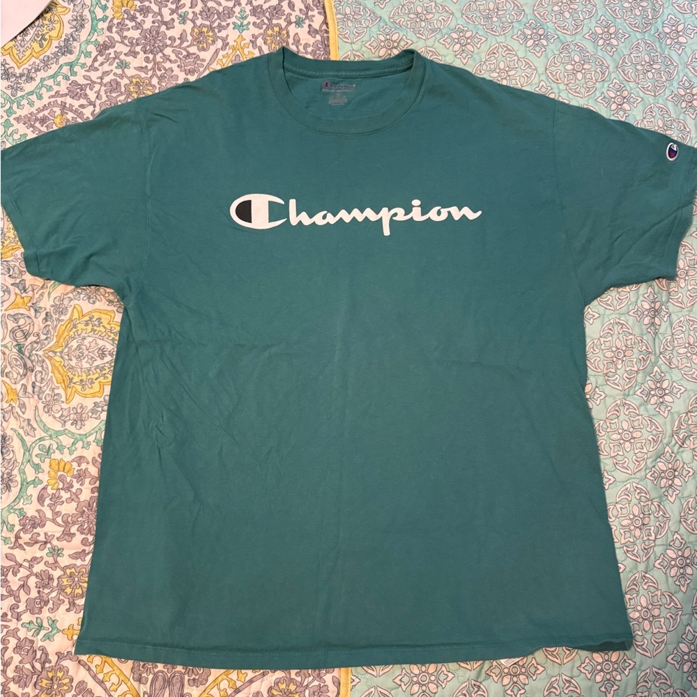Champion Men's Teal Short Sleeve Tee